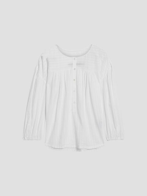 Other Designers Poet gathered cotton-gauze blouse