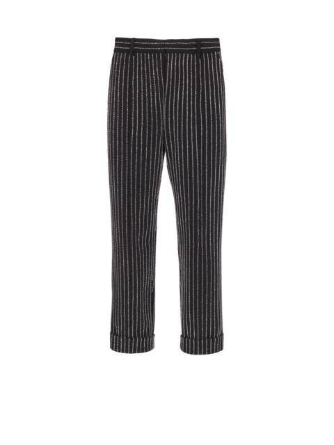 Balmain Straight-leg trousers with crystal stripes