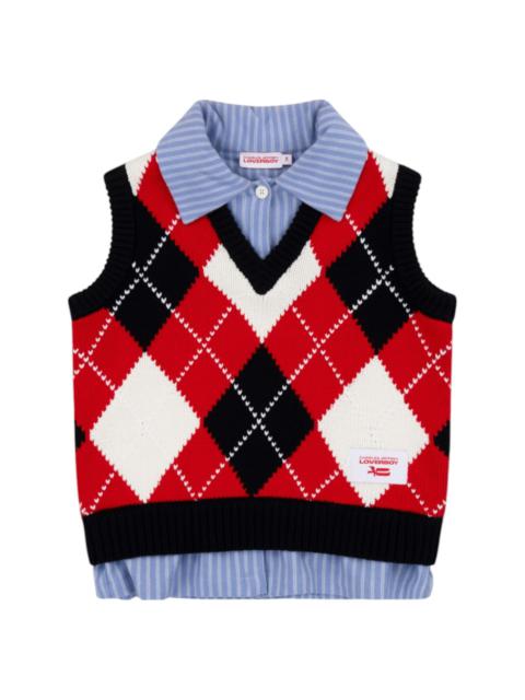 argyle-motif sweater