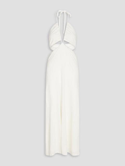 Other Designers Cutout stretch-jersey halterneck maxi dress