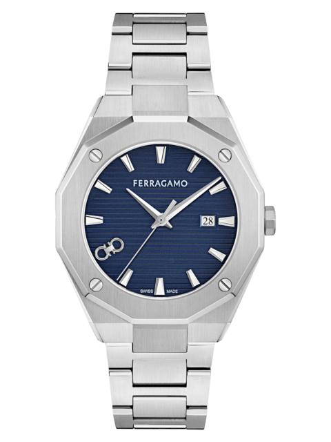 FERRAGAMO FERRAGAMO Edge Bracelet Watch, 40mm in Stainless Steel at Nordstrom