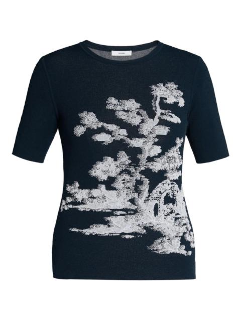 Erdem jacquard short-sleeve top