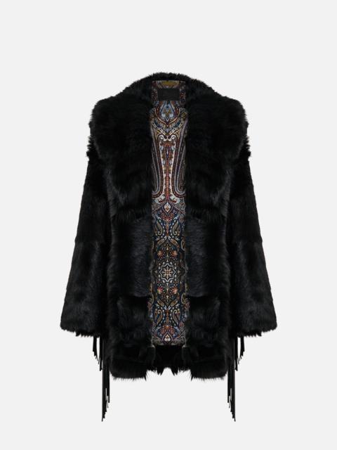 CAMILLA SHEARLING COAT WITH REMOVABLE FRINGING