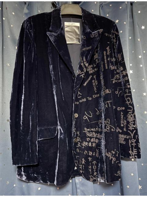 Yohji Yamamoto Yohji Yamamoto 18ss suit blue velvet corrosion suit jacket top pants set