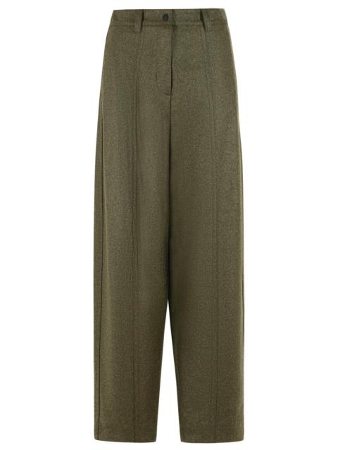 Moncler Grenoble Moncler Grenoble LODEN Olive Green Virgin Wool Pants