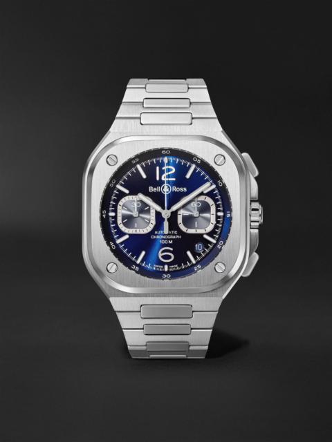 Bell & Ross BR 05 Automatic Chronograph 42mm Stainless Steel Watch, Ref. No. BR05C-BU-ST/SST Blue