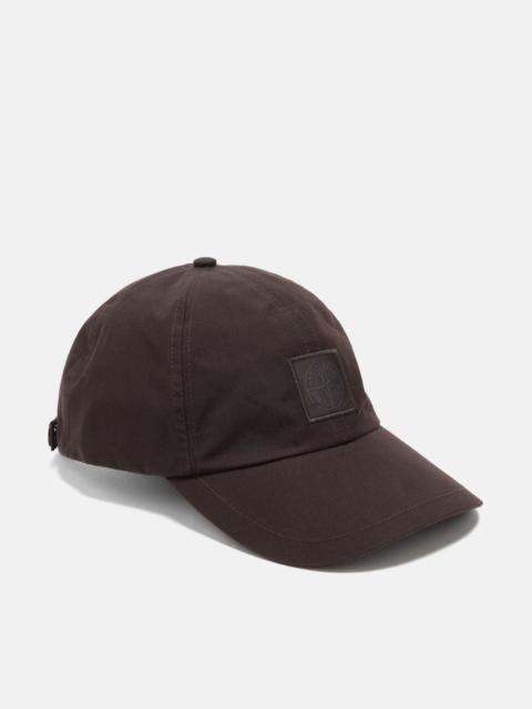 Stone Island Ghost Piece Weatherproof Cotton Canvas Baseball Cap Dark Brown