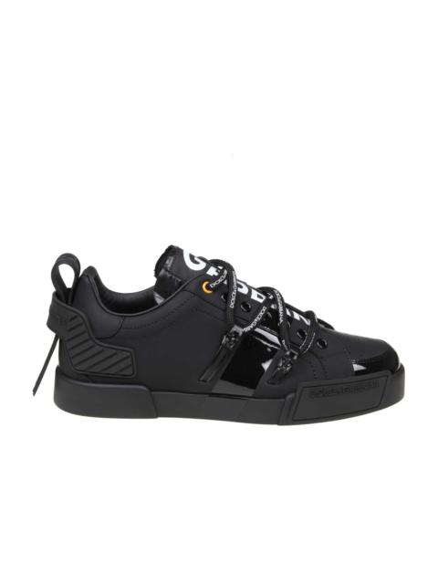 Sneaker Portofino In Vitello E Vernice Colore Nero