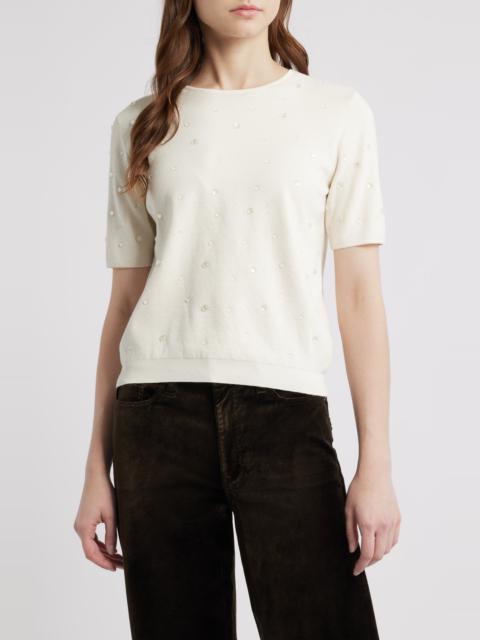 FRAME FRAME The Droplet Silk & Cotton Sweater in White at Nordstrom