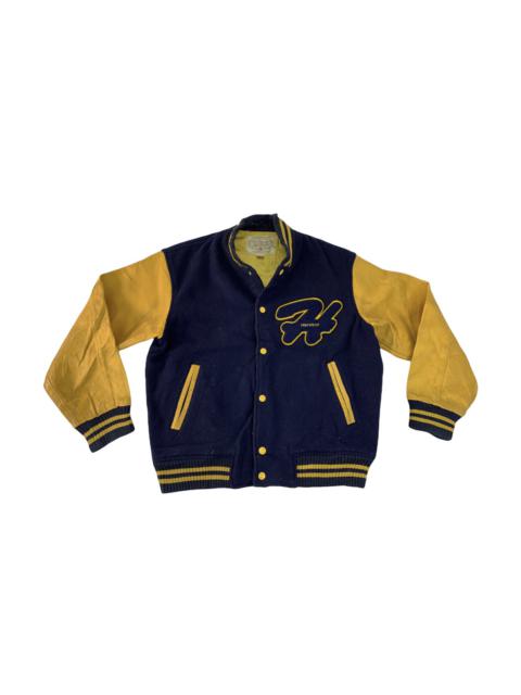 Other Designers Harvard - Varsity Jacket Harvard Company Embroidery Logo Snap Button