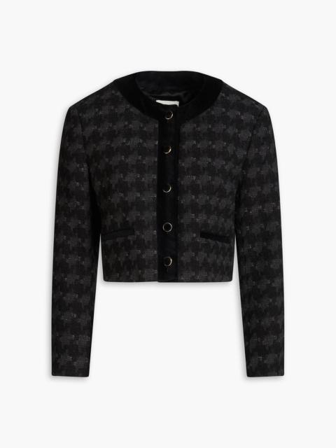 Sandro Cropped cotton-blend bouclé-tweed jacket
