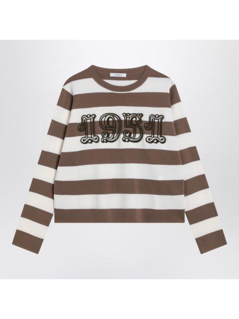 Max Mara Striped wool sweater with embroidery