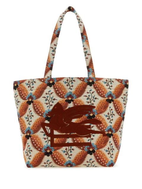 Etro Etro Women Embroidered Canvas Medium Soft Trotter Shopping Bag