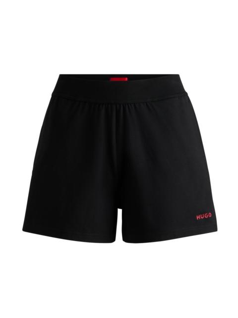 HUGO RELAXED-FIT SHORTS WITH SILICONE-PRINTED LOGO
