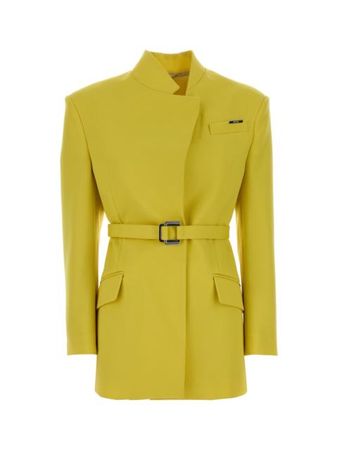 THE ATTICO Yellow gabardine blazer