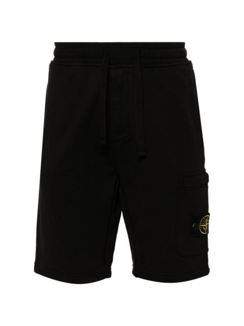 Compass-badge cotton track shorts