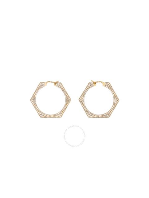 Burberry Burberry Light Gold Crystal Gold-Plated Nut Hoop Earrings