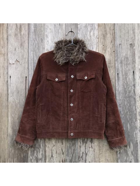 Other Designers Vintage - Real Thing By Porter Company Corduroy Sherpa Jacket Faux Fur