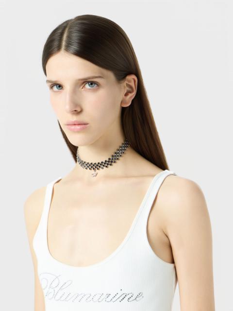 Blumarine METAL CHOKER WITH GLASS STONES AND PENDANT