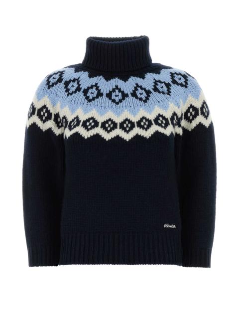 Prada Prada Women Dark Blue Wool Blend Sweater