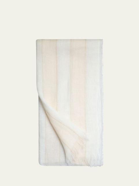 AKRIS Lurex Stripe Linen Scarf