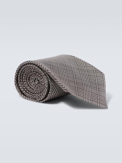 Prince of Wales check silk tie