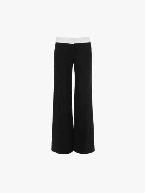 Victoria Beckham Contrast Waistband Trousers in Black