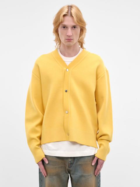 JACQUEMUS Yellow Wool Knit Rounded Cardigan