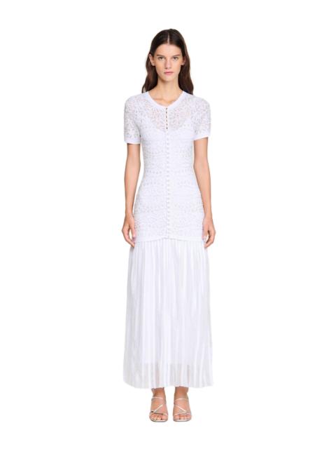 Sandro SANDRO Beaded knit maxi dress in White at Nordstrom