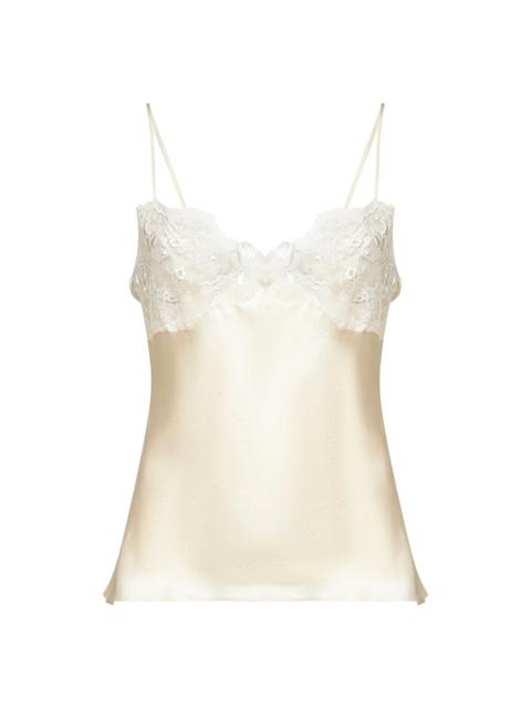 Chloé Chloé Women Ivory Washed Silk Satin And Lace Camisole Top