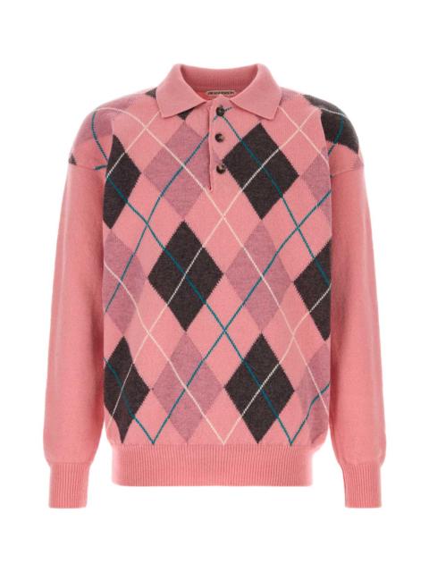Other Designers Jw Anderson Men Pink Wool Polo Shirt