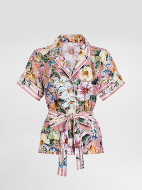 Dolce & Gabbana Twill pajama shirt with floral print