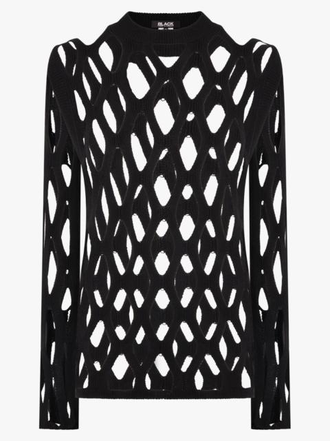 Comme Des Garçons MESH L/S KNITTED TOP | BLACK
