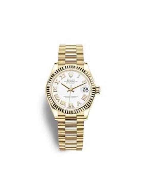 ROLEX Rolex Datejust 31 White Dial Automatic Ladies 18kt Yellow Gold President Watch 278278WRP