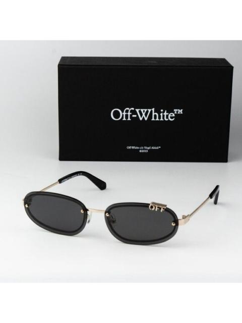 Off-White Off-White MIAMI Men Sunglasses Gold Grey Oval OERI13M MIAMI 7607 NEW AUTHENTIC