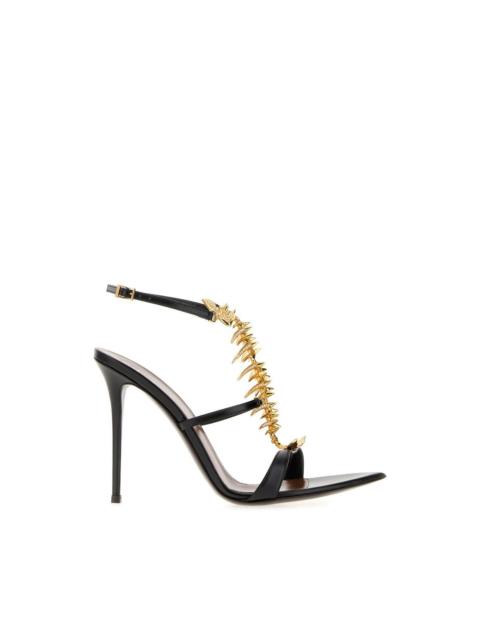 Giuseppe Zanotti GIUSEPPE ZANOTTI 105mm Intrigo Black Leather Sandals New & A