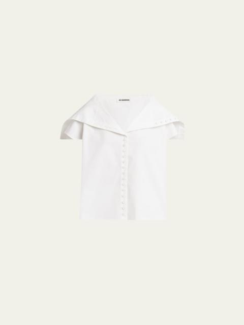 Large Cape Collar Volume Top