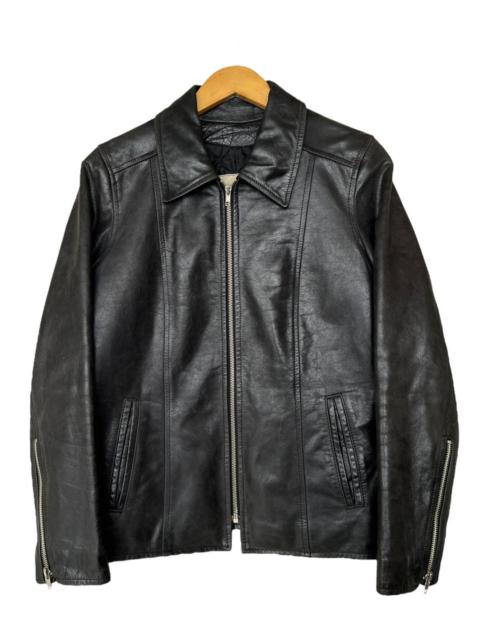 Vintage Planisek Zipper Black Biker Racing Leather Jacket