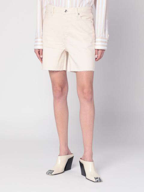 FRAME Butter-coloured denim bermuda shorts