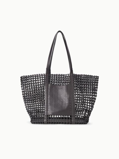 STAUD STAUD GETAWAY HAND-KNOTTED TOTE BAG ESPRESSO
