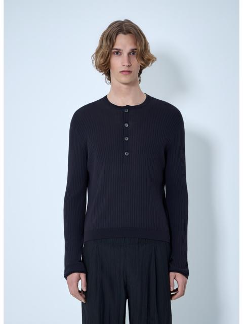 Our Legacy Our Legacy Men Fine Knit Cotton Crepe Henley