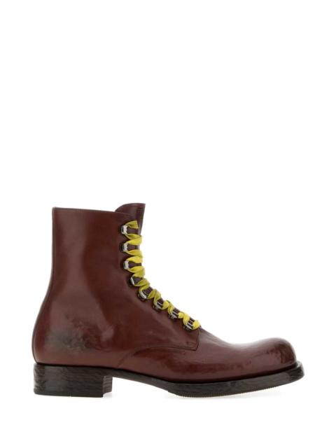 Prada Prada Men Brown Leather Ankle Boots