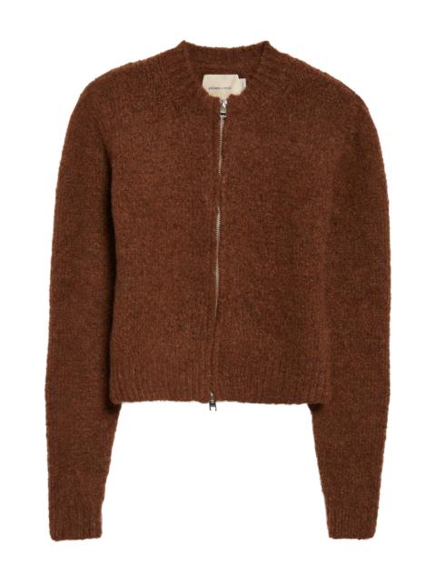 paloma wool Paloma Wool Hasta Luego Intarsia Wool & Alpaca Blend Full Zip Cardigan in Brown at Nordstrom