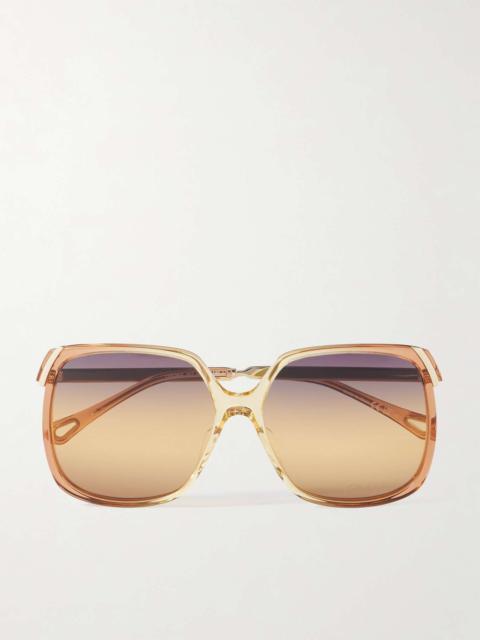 Aly square-frame acetate and gold-tone sunglasses Gold