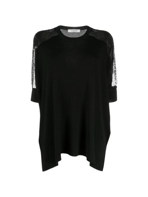 Valentino Valentino Garavani Lace Panel Detail Knitted Top