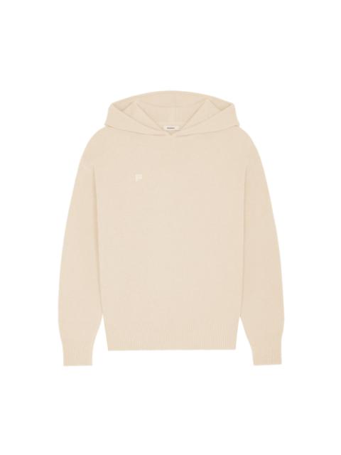 PANGAIA Womens DNA Recycled Cashmere Hoodie - Ecru Ivory