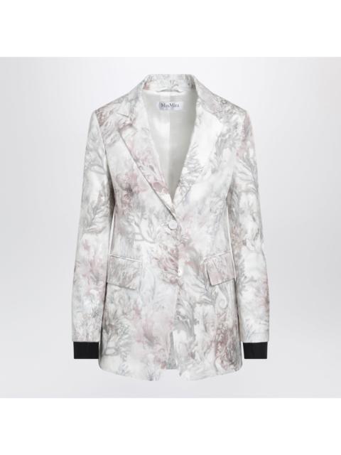 Max Mara Max Mara Slim Blazer In Printed Organza And Cotton Gabardine Women