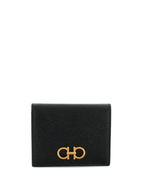 FERRAGAMO Ferragamo Women Hammered Leather Gancini Compact Wallet