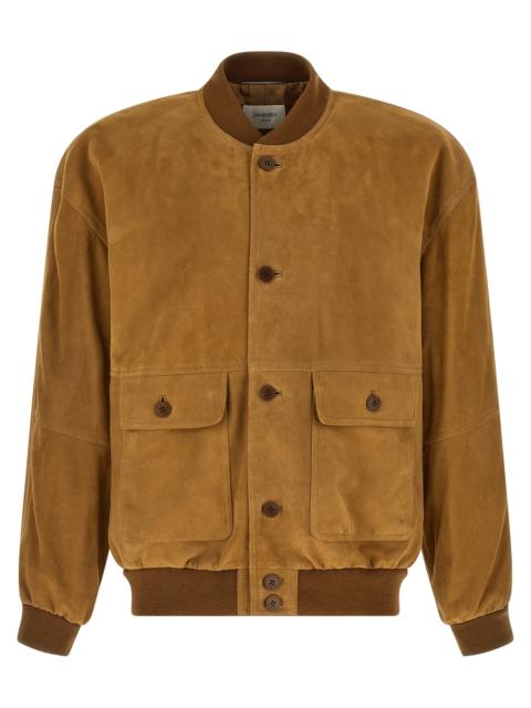 SAINT LAURENT Saint Laurent Men Suede Bomber Jacket