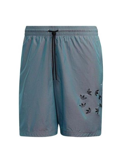 adidas adidas originals St Short Hl Logo Colorful Woven Sports Shorts Gray Blue H41403